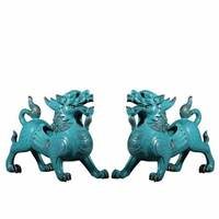 Décor à la maison métal artisanat licorne animal sculpture cuivre laiton chinois dragon Feng Shui Pixiu statue