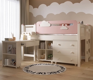 Loft multifonction durable et peu encombrant <span class=keywords><strong>Lit</strong></span> double superposé pour chambre de filles Meubles <span class=keywords><strong>en</strong></span> <span class=keywords><strong>bois</strong></span> - Product Image 1
