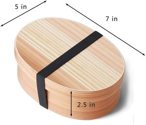 Fiambrera de madera japonesa Bento Box con separador interno, contenedor de comida de madera <span class=keywords><strong>Cryptomeria</strong></span>, caja de sushi de madera natural hecha a mano - Product Image 6