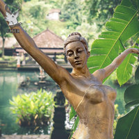 Décoration de jardin extérieur en métal artisanat grandeur nature danseuse statue fontaine moderne bronze ballerine fontaine