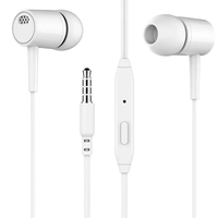 Senxinda Buatan Cina 1.2m Kabel 3.5mm Earphone Stereo In-ear dengan Mikrofon untuk Ponsel Android 4/5/6