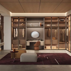 BALOM Modern Aluminum Frame Glass <b>Sliding</b> Door Walk in Closet Modular Custom Bedroom Furniture OEM Factory - Product Image 3