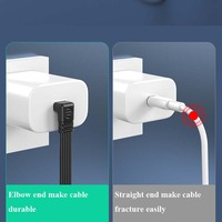 Kabel Fleksibel TPE Tipe C dengan Tekuk Atas/Bawah/Kiri dan Kanan, Transmisi Data 2.0, PD Ramah Lingkungan, 30CM