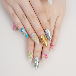 Venta al por Mayor <span class=keywords><strong>de</strong></span> 10 <span class=keywords><strong>Uñas</strong></span> Postizas Acrílicas Pintadas a Mano, Diseño Personalizado <span class=keywords><strong>de</strong></span> Lujo, Hechas a Mano - Product Image 6