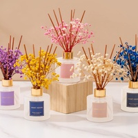 Diffuseur de parfum de luxe personnalisé avec logo, fleurs séchées naturelles de gypsophile, assainisseur d'air pour la maison, idéal comme cadeau de fêtes