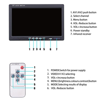 Écran simple/double/quadruple 7 pouces AHD moniteur DVR enregistreur système de caméra de recul sans fil pour camion TV camping-car