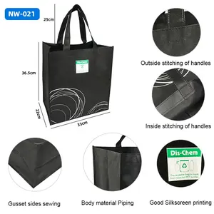 Groothandel Milieuvriendelijke Goedkope Custom Print Carry Tote Winkelen Supermarkt Non Woven Tas