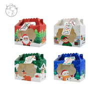 Boîtes en carton pliables recyclables avec fenêtre transparente pour cadeaux de Noël, friandises et bonbons pour enfants, idéales pour les fêtes de Noël