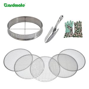 Ensemble de tamis en acier 5 en 1 avec pelle <span class=keywords><strong>et</strong></span> gants pour la filtration de la saleté <span class=keywords><strong>sable</strong></span> <span class=keywords><strong>et</strong></span> des roches Compost Outil de jardinage Plantation de tamis de sol Souches - Product Image 2