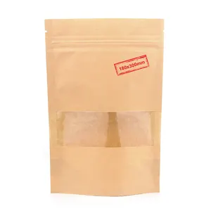 Пользовательские печатные алюминиевые фольгированные пакеты для хранения продуктов питания ziplock упаковка крафт-бумага mylar мешок с прозрачным окном