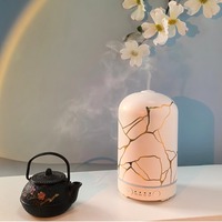 Diffuseur d'huiles essentielles en céramique fait à la main, humidificateur d'air électrique à ultrasons en porcelaine pour la maison