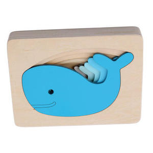 <span class=keywords><strong>Puzzle</strong></span> Montessori en bois à 5 couches, baleine, éléphant, dessin animé <span class=keywords><strong>3D</strong></span>, jouets éducatifs pour enfants - Product Image 4