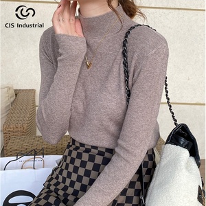 Pulls personnalisés <span class=keywords><strong>Pull</strong></span> à <span class=keywords><strong>col</strong></span> <span class=keywords><strong>roulé</strong></span> en cachemire <span class=keywords><strong>Pull</strong></span> épais élégant et décontracté de haute qualité <span class=keywords><strong>Pull</strong></span> mince <span class=keywords><strong>Pull</strong></span> en tricot côtelé pour femmes - Product Image 2