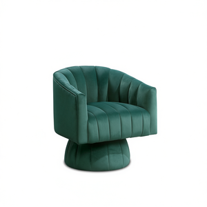 Modern <b>Velvet</b> Swivel Barrel Back Accent <b>Chair</b> for Living Room Furniture Dark <b>Green</b> Upholstered Home Seat D0100X32TDX - Product Image 1