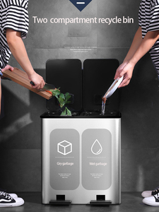 <span class=keywords><strong>Poubelle</strong></span> d'extérieur ronde <span class=keywords><strong>de</strong></span> <span class=keywords><strong>tri</strong></span> à <span class=keywords><strong>2</strong></span> <span class=keywords><strong>compartiments</strong></span> <span class=keywords><strong>de</strong></span> haute qualité avec filtre, poubelles en métal <span class=keywords><strong>de</strong></span> recyclage <span class=keywords><strong>de</strong></span> cuisine - Product Image 3