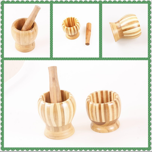 ชุดครกและสากไม้ไผ่ธรรมชาติ ขนาด 10/11/12 ซม. - Product Image 2