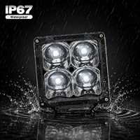 Feux de route LED cubiques de 4 pouces, résistants aux UV, 4000LM, IP67, phare antibrouillard, 12V 24V, lampe auxiliaire tout-terrain pour véhicule universel