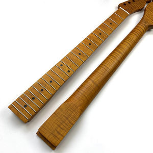 22 Frets TL Electric Guitar <strong>Neck</strong> Roasted Tiger Flame Maple Guitar <strong>Necks</strong> with Flame Maple Fretboard for Guitar Replacement - Product Image 1