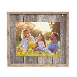 Cornice in legno grigio naturale HMS 5x7 con supporto in Plexiglass - Product Image 1