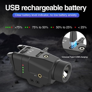 Lampe tactique DK-9050L 6X avec corps en polymère, rechargeable par USB, avec interrupteurs avant et arrière haute et basse intensité - Product Image 2