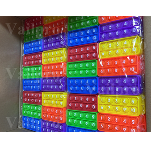 Sensorisches Fidget-Spielzeug Geschenk Alphabet Zahlen Pop-It Manipulatives <span class=keywords><strong>Push</strong></span>-and-Pop Bubble Zehnerfeld Mathe-Fidget-Pop-Boards - Product Image 1