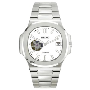 Montre de luxe sportive avec mouvement mécanique NH38, résistante à l'eau, cadran ajouré de 41 mm, bracelet en acier inoxydable et affichage à aiguilles - Product Image 2