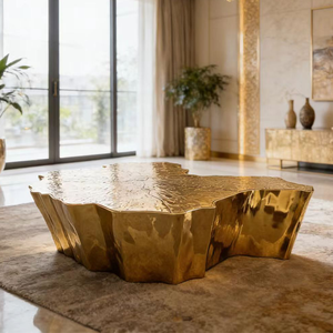 <span class=keywords><strong>Table</strong></span> basse de style italien de luxe <span class=keywords><strong>en</strong></span> racine d'<span class=keywords><strong>arbre</strong></span>, base <span class=keywords><strong>en</strong></span> acier inoxydable gravée dorée, design irrégulier pour villa, hôtel, salon - Product Image 3