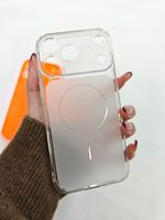 Coque de téléphone magnétique semi-transparente avec grande fenêtre pour appareil photo, antichoc, compatible avec la recharge sans fil pour iPhone 17 16 ProMax
