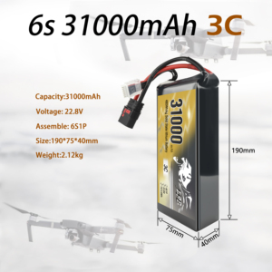 Batería de Litio de Estado Sólido Ruikai 480Wh/Kg 31Ah 6S 22.8V, Baterías de Estado Sólido, Batería de Dron Semisólida de 31000mAh para UAV - Product Image 6