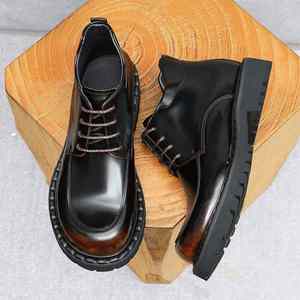 Chaussures habillées polyvalentes pour homme en cuir véritable, style brogue patchwork, à bout pointu et lacets, idéales pour les mariages et occasions professionnelles décontractées - Product Image 5