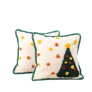Fundas de Almohada Navideñas Cuadradas de 45x45 cm, Bordadas, de Poliéster, Decoración para el Hogar, Fundas para Cojines de Sala de Estar - Product Image 2