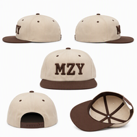 Topi Snapback Streetwear Custom Vintage 5 Panel Dua Warna Bordir 3D Flat Brim