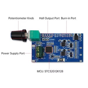 <span class=keywords><strong>Module</strong></span> <span class=keywords><strong>de</strong></span> régulation <span class=keywords><strong>électrique</strong></span> à trois phases sans balais STC32G DC avec capteur Hall, carte <span class=keywords><strong>de</strong></span> contrôle DC12-30V 10A - Product Image 4