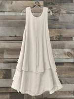Robe décontractée grande taille pour femme, mode estivale, tenue quotidienne élégante, jupe patchwork superposée sculptante