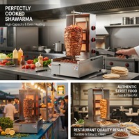 Nouvelle machine à shawarma au gaz à 3 brûleurs en acier inoxydable de haute qualité, grande capacité, prix d'usine