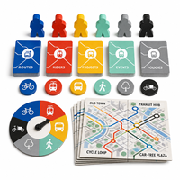 Jeu de société personnalisé sur la mobilité urbaine durable, graphismes Bauhaus Transit, jeu de stratégie avec couvercle rigide amovible pour l'éducation et les musées
