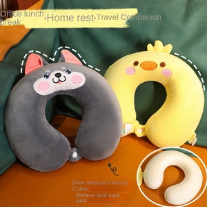 Oreiller de voyage en mousse à mémoire de forme en forme de U avec motif de dessin animé, en velours cristal, portable pour les siestes en <span class=keywords><strong>avion</strong></span> et en voiture - Product Image 3