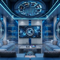 Vente directe des fabricants Cabine de DJ intérieure 3D LED Discothèque Bar KTV Table avec écran LED Mariage Disco Boîte de nuit Atemid