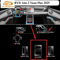 Película Protectora Transparente de TPU para el Interior del BYD Atto 3 Yuan Plus 2025, Panel de Cambios, GPS, Consola Central, Accesorios de Protección PPF