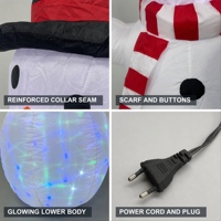Bonhomme de neige gonflable lumineux avec écharpe, décoration de Noël gonflable publicitaire avec souffleur d'air pour affichage en centre commercial et en cour