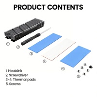 Disipador JEYI Cooler II M.2 2280 NVMe de aleación de magnesio y aluminio con almohadilla térmica de silicona para SSD, disipador NVMe, enfriador para SSD M.2