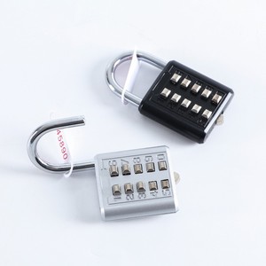 กุญแจล็อคแบบผสมผสาน โลหะผสมสังกะสี ปุ่ม 10 หลัก ตั้งรหัสใหม่ได้ ล็อคตู้หอพัก สีเงิน สีดำ สีน้ำเงิน ชุบด้วยไฟฟ้า - Product Image 3