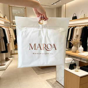 38x28cm Customized Logo Summer T-shirt Packaging Bag Frosted Handle Bags Women Jeans Garment Bag for Small Business - Product Image 6