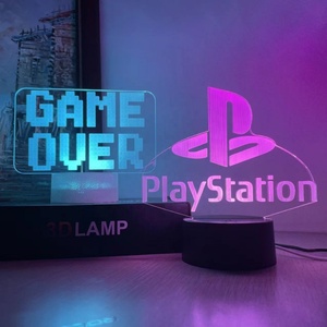 จอยเกม3D รูปภาพลวงตาไฟกลางคืน LED 7สีสำหรับห้องเล่นเกมปลั๊กอินดีไซน์ทันสมัยของขวัญคริสต์มาสวันเกิด - Product Image 5