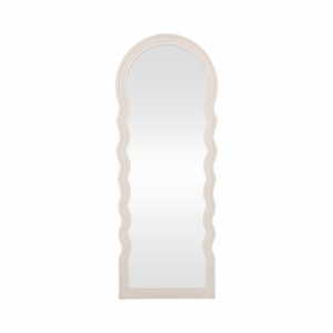 Miroir mural arqué moderne avec cadre ondulé, miroir de vanité pleine longueur pour chambre à coucher, maison, dortoir, bureau, salle de bain, décoration - Product Image 1