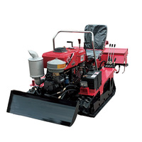 Micro-motoculteur agricole multifonctionnel, petit modèle domestique, pour le labourage, le semis et le creusement de tranchées, de type chenillé, à double usage
