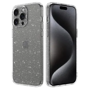 Luxury Clear Glitter Mirror Soft Acrigel TPU phone Case for iPhone 15 15 plus 15 Pro 15 Pro max Back Cover
