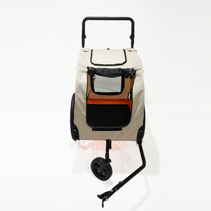 Remorque de vélo pliable portable de 80 kg <span class=keywords><strong>avec</strong></span> <span class=keywords><strong>attelage</strong></span> universel pour vélos de montagne/urbains, idéale pour le transport d'animaux et d'épicerie - Product Image 2