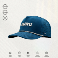 Casquette de baseball perforée au laser, 5 panneaux, respirante, séchage rapide, unisexe, réglable, logo personnalisé, couleur personnalisée, directement de l'usine
