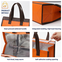 Sac isotherme jetable non tissé personnalisable avec logo pour café, gâteaux, desserts et plats à emporter